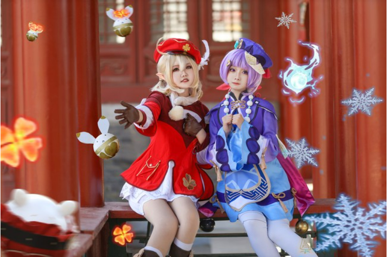 COS: Genshin Impact Zombie Qiqi & Klee,Who doesn't like two little cuties?