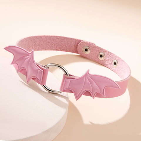 Pink collar Goth Vampire series choker Angel wings Choker(Discount product)