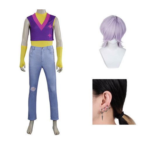 Mystery Cosplay Purple Top Trousers Set For Adult Man Halloween Carnival Suit-Seecosplay