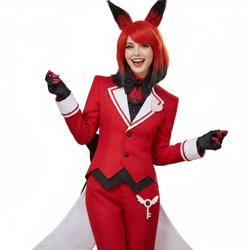 Hazbin Hotel ALASTOR Red Outfit Cosplay Costume For Adult Man Halloween Costume