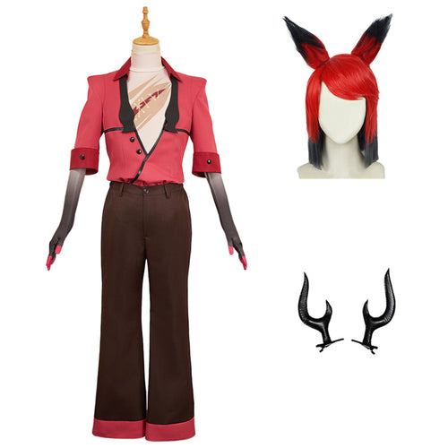 Hazbin Hotel Alastor Red Cosplay Costume For Adult Man Halloween Costume