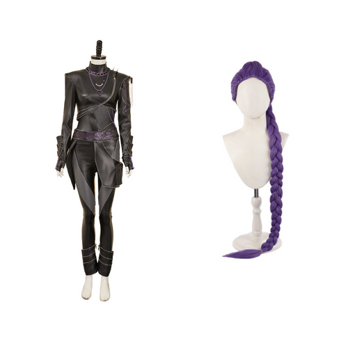 Rumi Cosplay Black Faux Leather Suit For Adult Female Halloween Carnival Suit