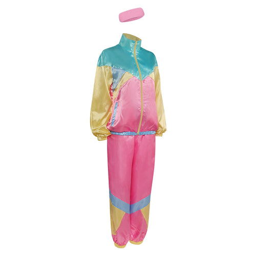 2 Piece Windbreaker Outfits 80s tracksuit women Cosplay Costume Outfits Halloween Carnival Party Suit Women 80s Costume