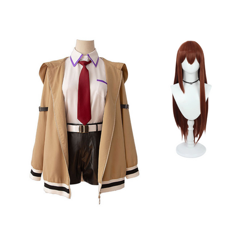 Steins Gate Kurisu Makise Brown Cosplay Costume Men Halloween Carnival Party Suit