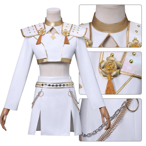 Zoey Cosplay White Holographic Outfit For Adult Female Halloween Carnival Suit-Seecosplay