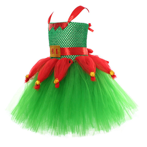 SeeCosplay Christmas Elf Cosplay Costume Kids Girls Dress X-mas Carnival Costume Dress Up GirlKidsCostume Female