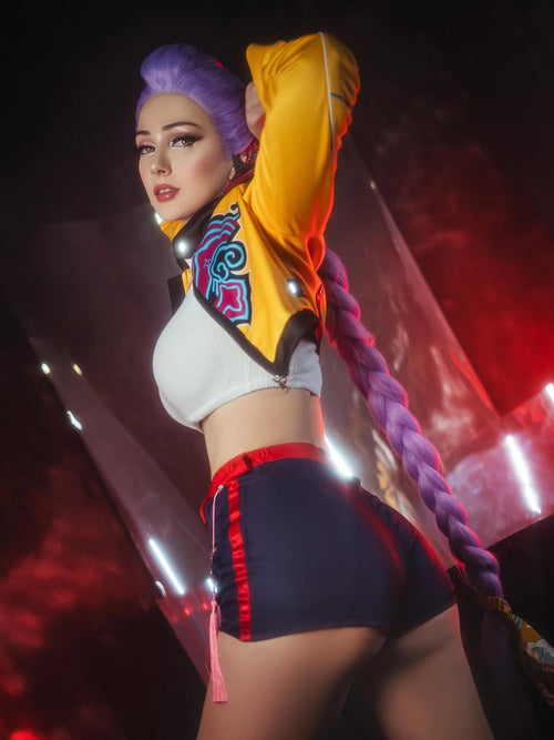 Rumi Cosplay Yellow Jacket Outfit Female Halloween Carnival Suit
