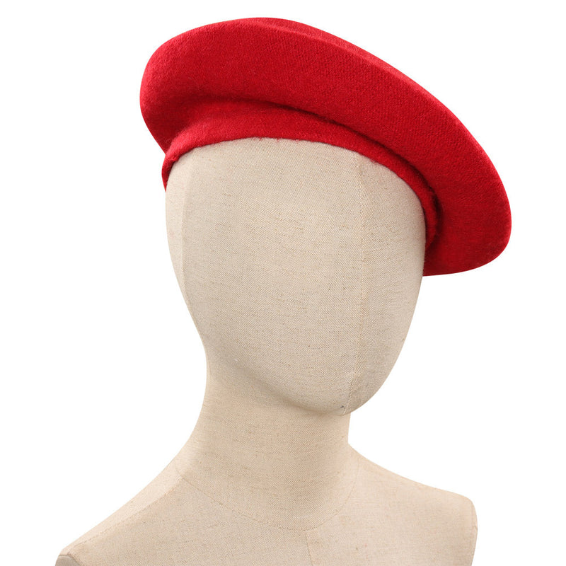 SeeCosplay Adult Roald Dahls Matilda the Musical Hortensia Cosplay Red Hat Cap Costume Accessories Halloween Carnival Party Prop Female