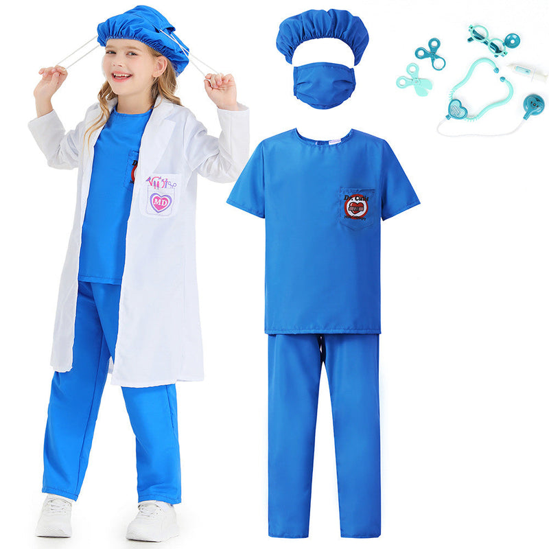 SeeCosplay Doctor Blue Kids Cosplay Costume Outfits Halloween Carnival Party Disguise Suit