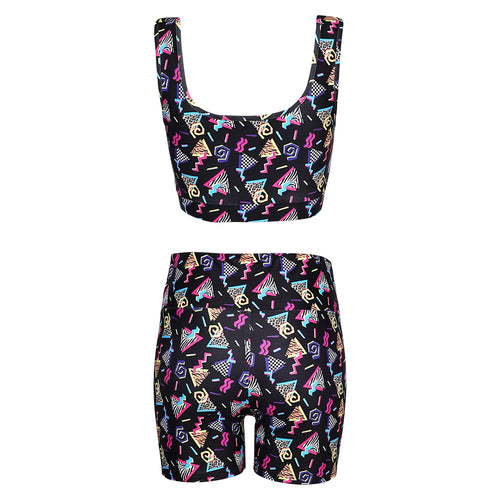 80 90s Yoga set 80s 90s Workout Outfit Cosplay Costume Outfits Halloween Carnival Suit Women 2 Piece