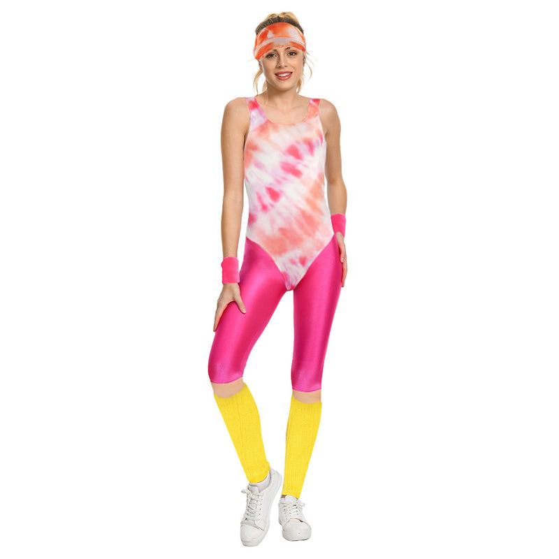 80s Fitness clothing women Cosplay Costume Outfits Halloween Carnival Party Suit
