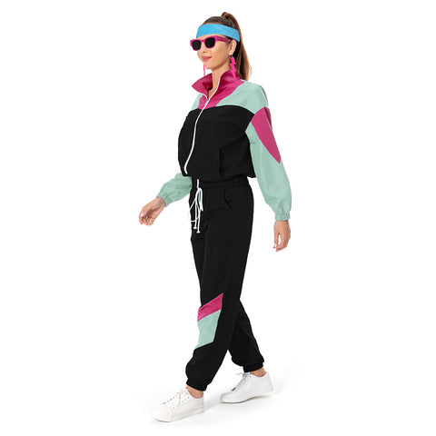 80s women Cosplay Costume Outfits Halloween Carnival Suit tracksuit