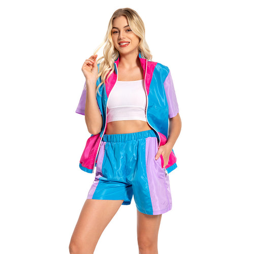 80s Women Retro Cosplay Costume Outfits Halloween Carnival Suit Women's 2 Piece Outfits