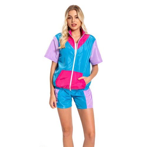 80s Women Retro Cosplay Costume Outfits Halloween Carnival Suit Women's 2 Piece Outfits