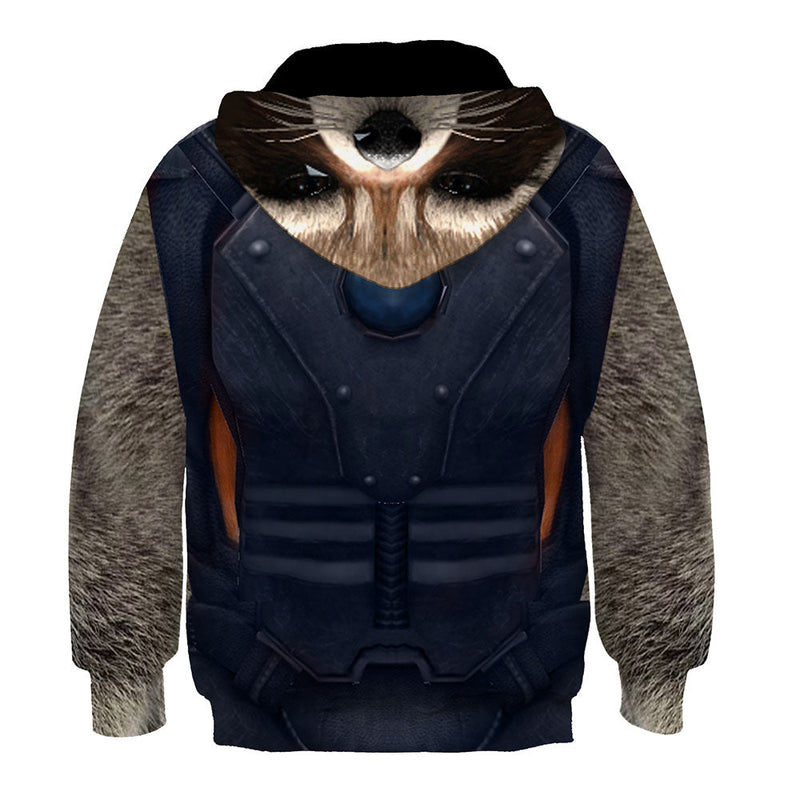 SeeCosplay Rocket Raccoon Kids Hoodies Printed Hooded Sweatshirt Casual Streetwear Pullover Hoodie BoysKidsCostume