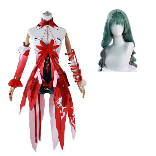 Wuthering Waves Costume Phrolova Women Red Dress Full Set Adult Female Halloween Carnival Suit