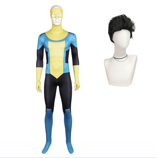Invincible Mark Grayson Cosplay Costume Yellow Blue Jumspuit For Adult Male Halloween Costume
