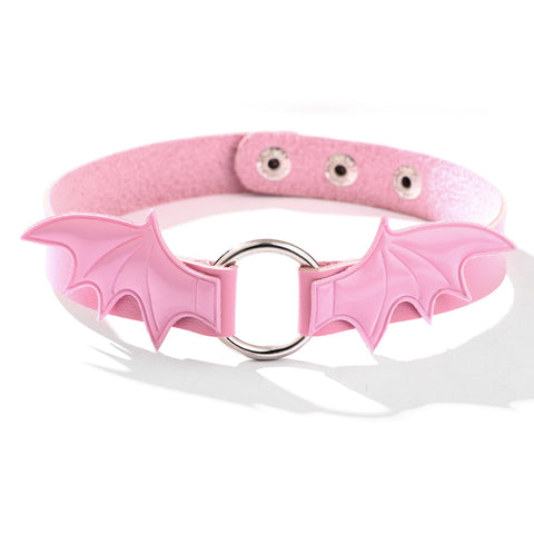 Pink collar Goth Vampire series choker Angel wings Choker(Discount product)