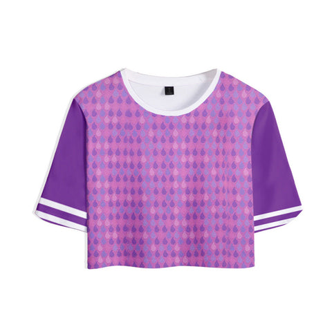 SeeCosplay Amber Wade  Kids Children Cosplay Short Sleeve Purple Top Casual Street T-shirt BoysKidsCostume
