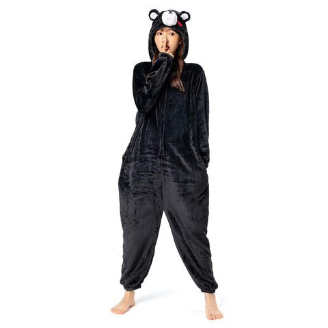 Cartoon Animal Bear Pajamas Onesies Sleepwear Flannel Jumpsuits Outfits Halloween Carnival Suit