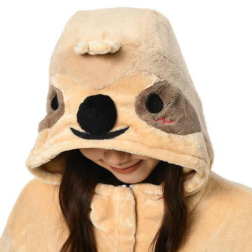 Cartoon Animal Bradypod Pajamas Onesies Sleepwear Flannel Jumpsuits Outfits Halloween Carnival Suit