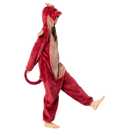 Cartoon Animal Dragon Pajamas Onesies Sleepwear Flannel Jumpsuits Outfits Halloween Carnival Suit