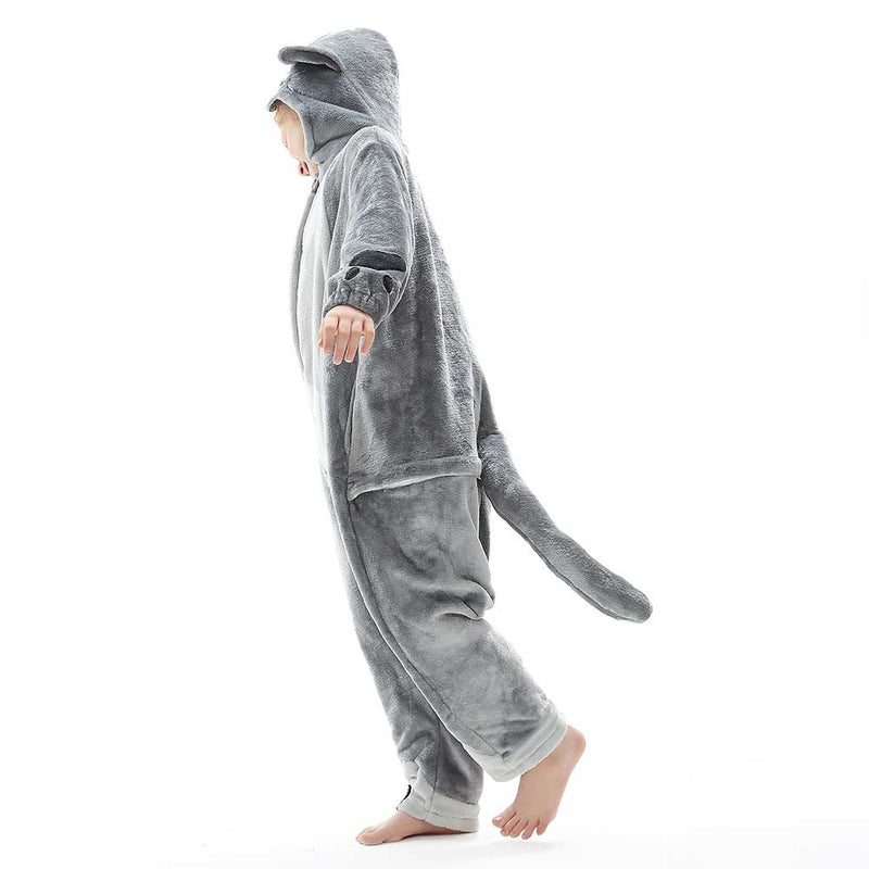 Children Animal Pajamas Cartoon British Shorthair Cat Onesies Kids Warm Flannel Hooded Sleepwear
