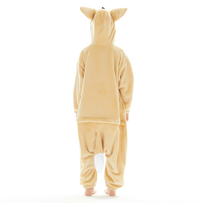 Children Animal Pajamas Cartoon Fennec Fox Onesies Kids Warm Flannel Hooded Sleepwear