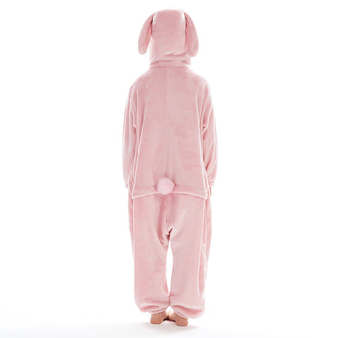 Children Animal Pajamas Cartoon Rabbit Onesies Kids Warm Flannel Hooded Sleepwear