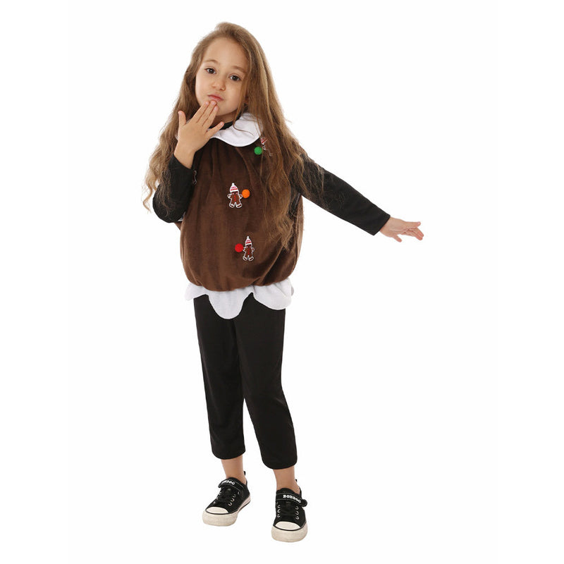 SeeCosplay Christmas 2023 Kids Children Brown Candy Chocolate Cosplay Costume Outfits Halloween Carnival Suit BoysKidsCostume