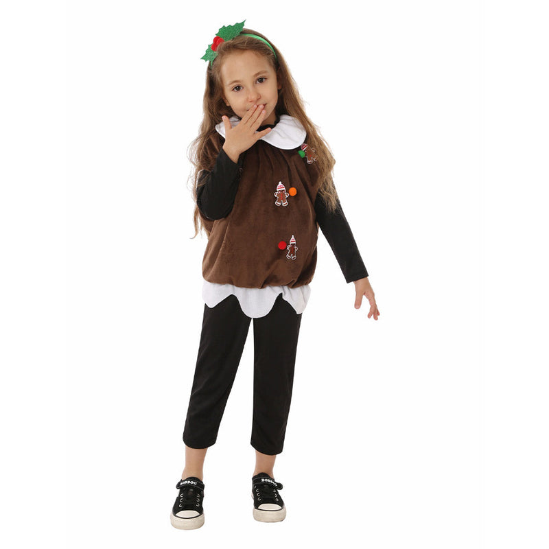 SeeCosplay Christmas 2023 Kids Children Brown Candy Chocolate Cosplay Costume Outfits Halloween Carnival Suit BoysKidsCostume