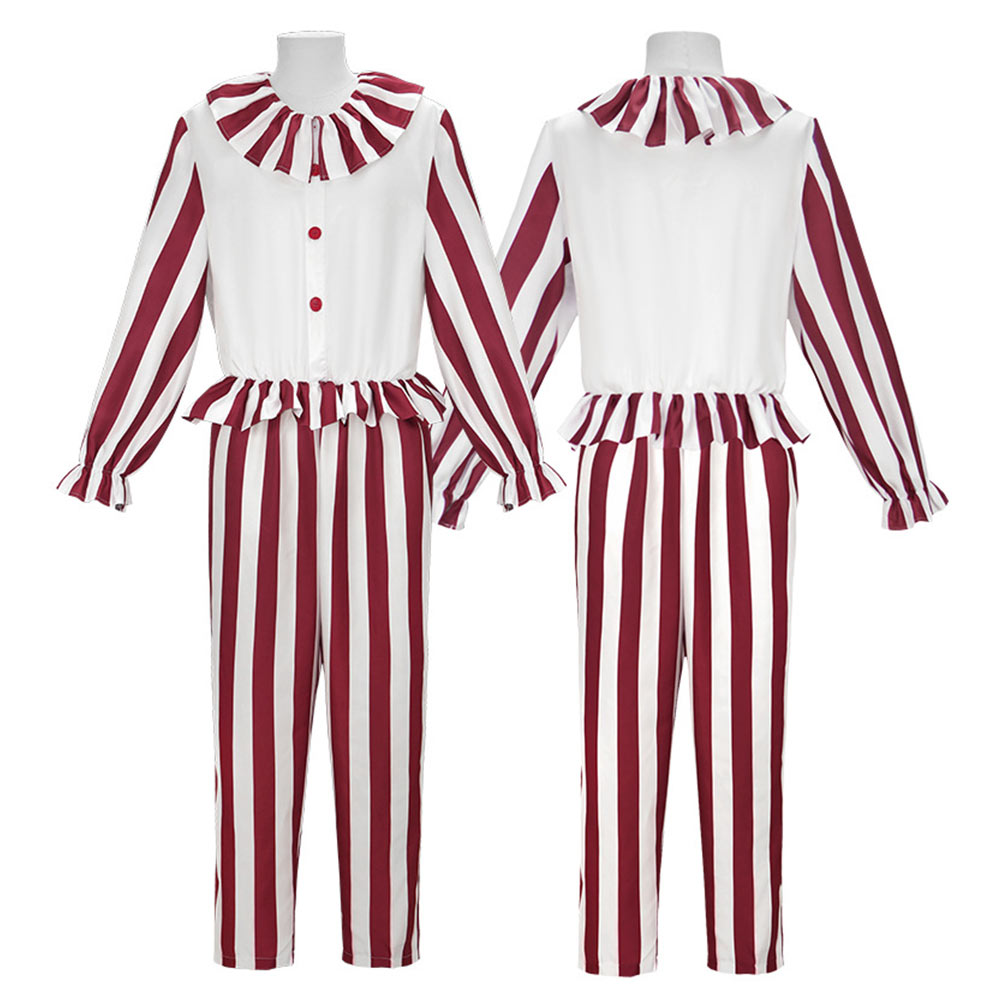 Clown in A Cornfield Clown Cosplay Costume Red Stripes Jumpsuit main image 0