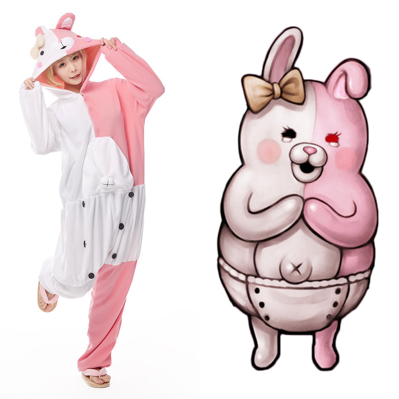 Danganronpa Dangan Ronpa Monokuma and Monomi Cosplay Costumes Jumpsuit Pajamas Sleepwear Halloween Carnival