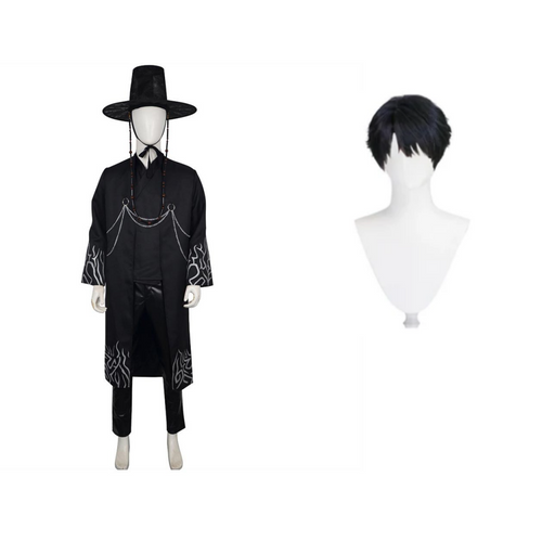 Jinu Saja Cosplay Grim Reaper Black Outfit For Adult Man Halloween Carnival Suit-Seecosplay