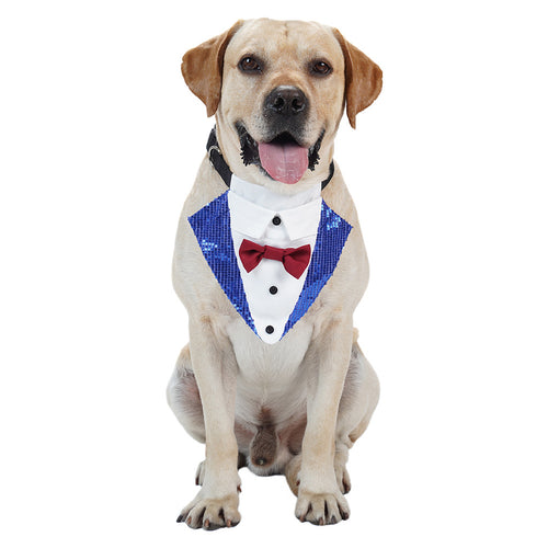 dog tuxedo Pet Dogs Necktie Halloween Carnival Party Costume Accessories Pet bib sequin