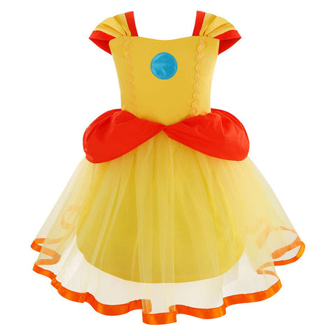 SeeCosplay The Super Mario Bros. Daisy Kids Girls Cosplay Costume Dress Halloween Carnival Party Suit