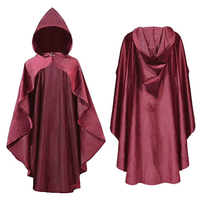 Purim Costumes Victorian Gothic Medieval Cloak Robe Hooded Cape Renaissance Steampunk Cloak Gothic Medieval Punk Witch Wizard Vampire Cosplay Cloak Knight Vintage Cape Black