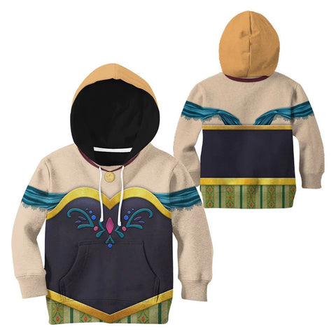Frozen ANNA  Cosplay Hoodie 3D Printed Hooded Sweatshirt Kids Children Casual Streetwear Pullover