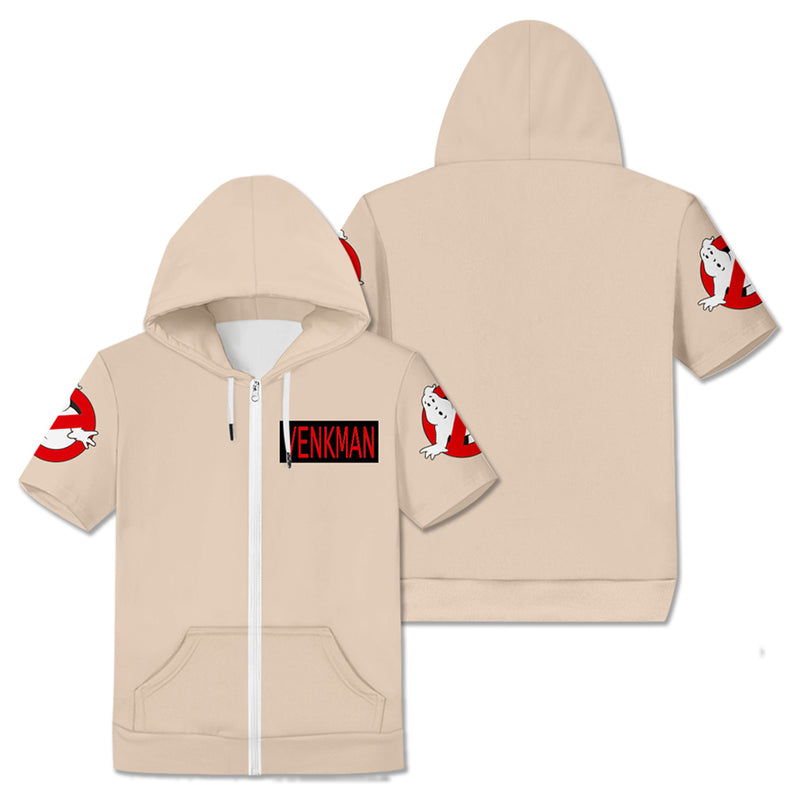 Ghostbusters Cosplay Hooded T-shirt Men Women  3D Print Short Sleeve Hoodie Coat