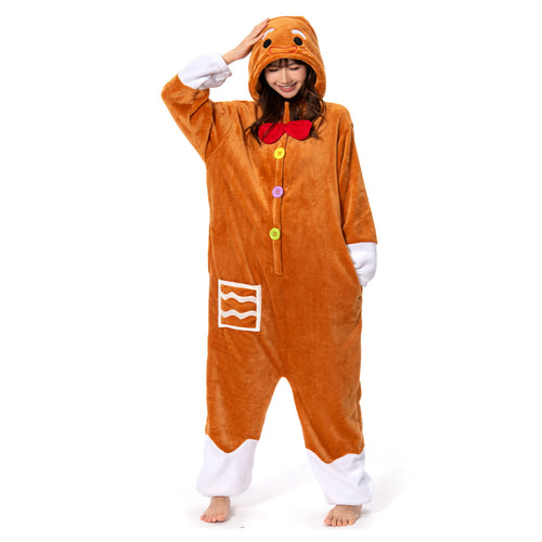 Gingerbread Man Autumn and winter Cosplay Costume Pajamas Outfits Halloween Carnival Party Suit