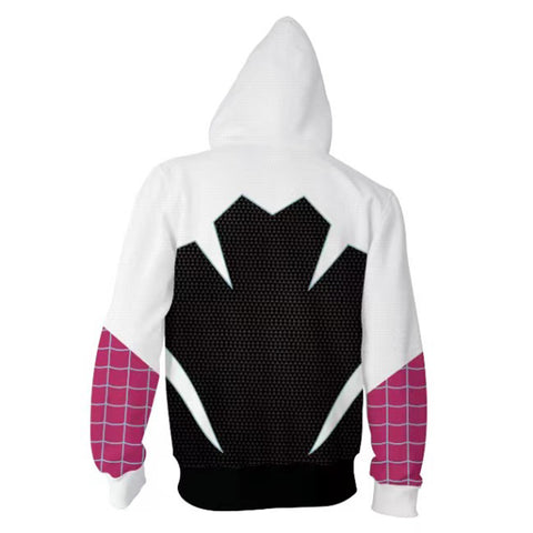 Gwen Stacy Cosplay Hoodie 3D Printed Hooded Sweatshirt Men Women  Casual Streetwear Zip Up Jacket Coat