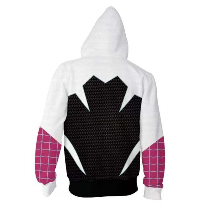 Gwen Stacy Cosplay Hoodie 3D Printed Hooded Sweatshirt Men Women  Casual Streetwear Zip Up Jacket Coat