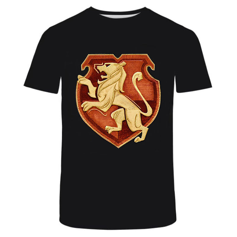 Harry Portter Hogwarts Legacy Gryffindor Cosplay T-shirt 3D Print Short Sleeve Shirt