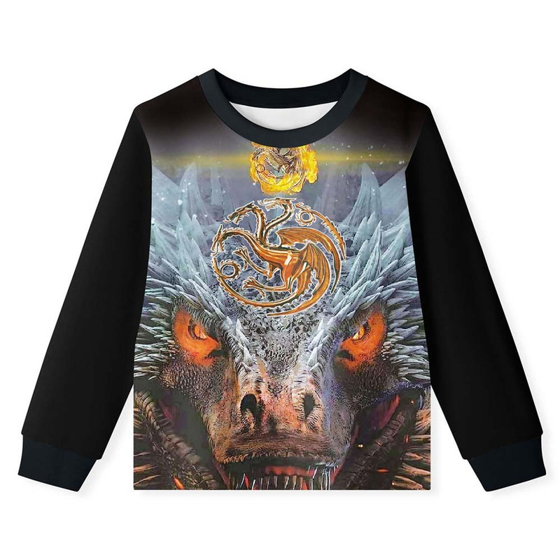 House of the Dragon Cosplay Long Sleeve Shirts Pants Set Kids Children Outfits Halloween Carnival Suit