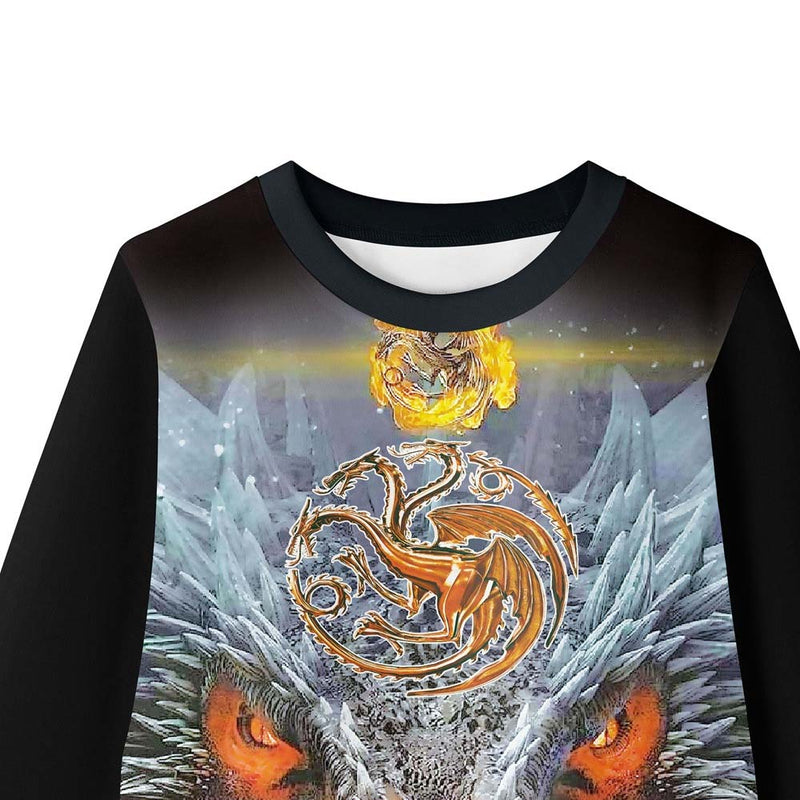 House of the Dragon Cosplay Long Sleeve Shirts Pants Set Kids Children Outfits Halloween Carnival Suit