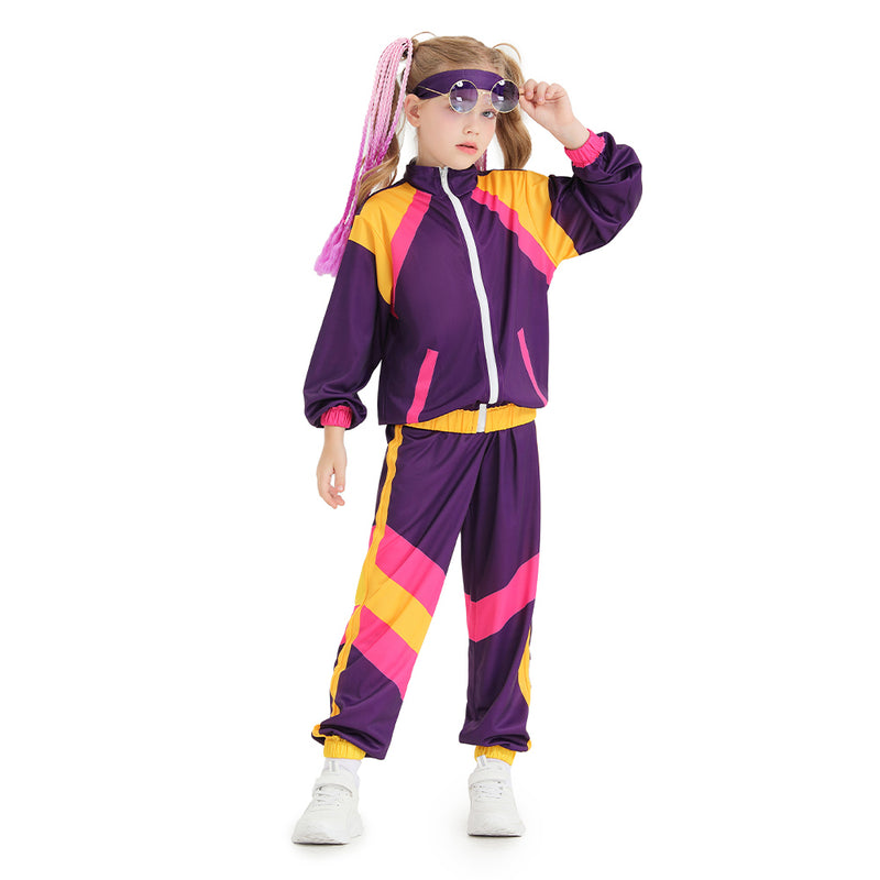 Kids  Retro Vintage hip-hop disco Dance Cosplay Costume Outfits Halloween Carnival Suit
