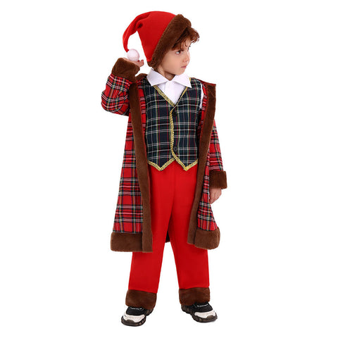 SeeCosplay Kids Children Christmas Scotland Costume Santa Clau Cosplay Costume Outfits Christmas Carnival Suit BoysKidsCostume