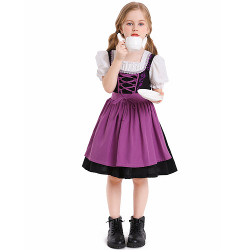 Kids Girls Beer Festival maid dress Cosplay Costume Outfits Halloween Carnival Suit