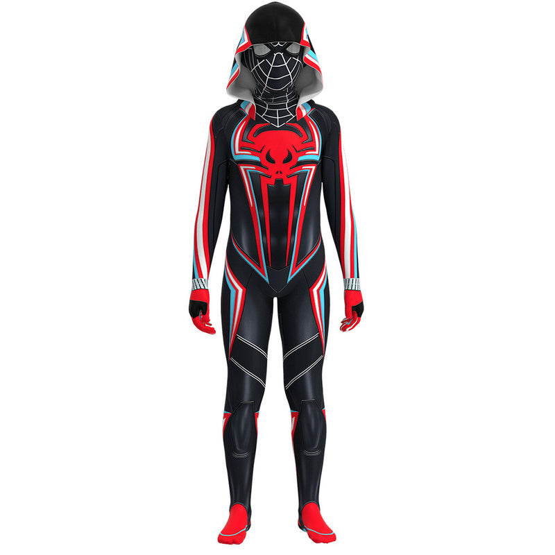 Kids Spiderman Miles Morales 2099 Suit Bodysuit Cosplay Costume Outfits Halloween Carnival Suit