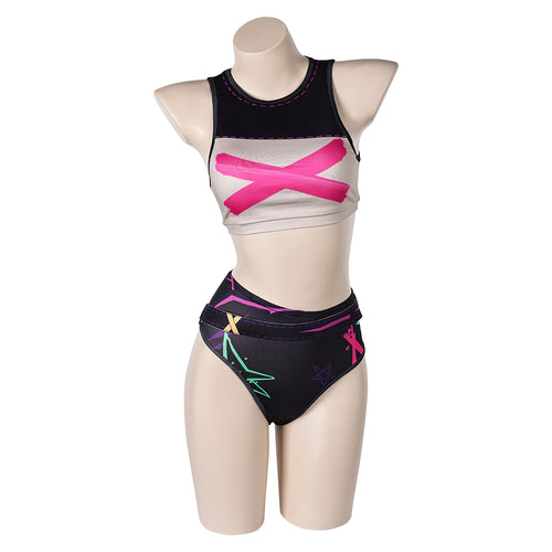 League of Legends Jinx Cosplay Costume Halloween Carnival Suit